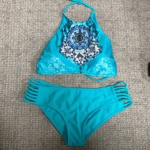Aeropostale Blue Halter Bikini
